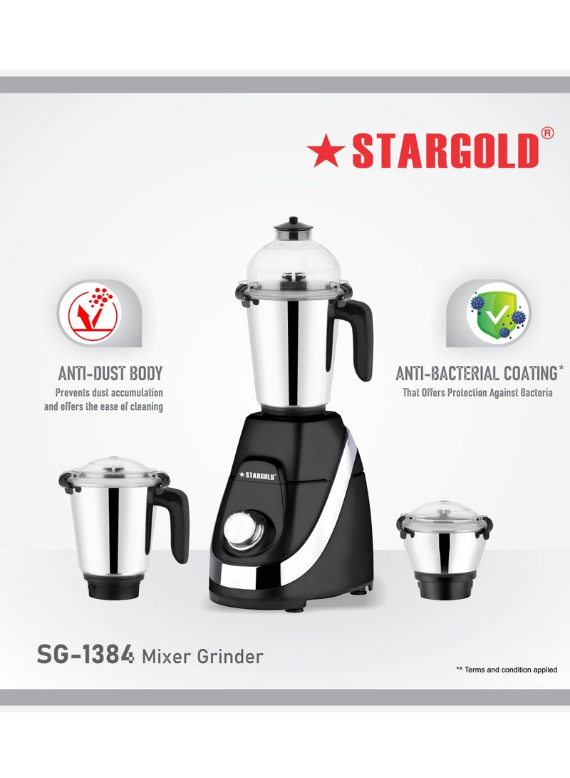 3 in 1 mixer grinder with stainless steel 850W powerful motor