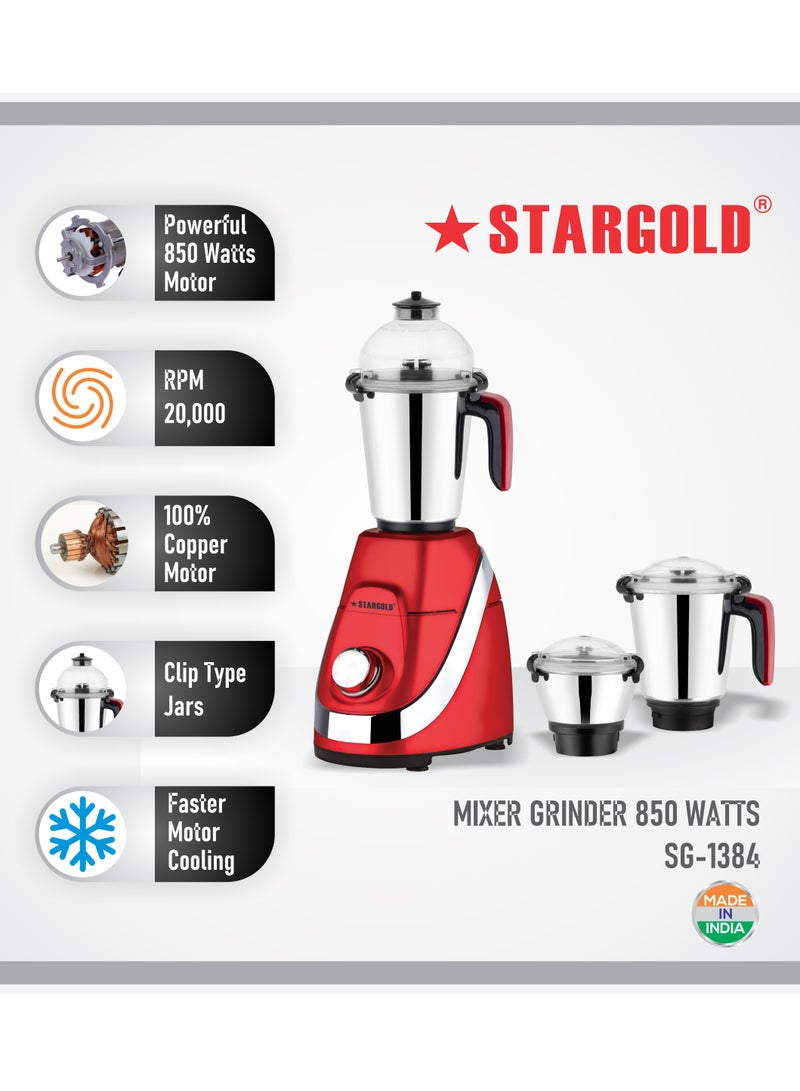 3 in 1 mixer grinder with stainless steel 850W powerful motor