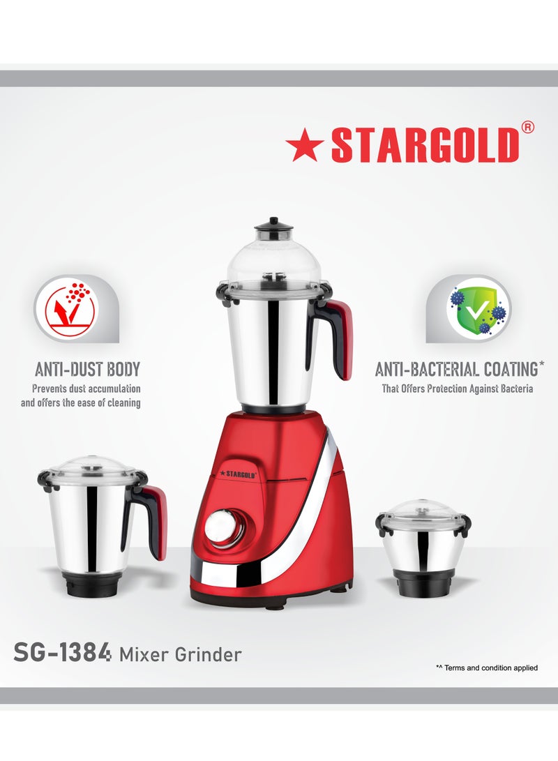 3 in 1 mixer grinder with stainless steel 850W powerful motor