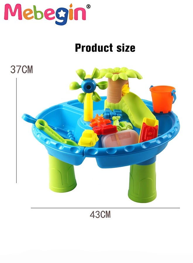 Sand Water Table Toys for Toddlers, Parent Child Interactive Sand and Water Toys for Kids, Activity Sensory Play Table Summer Outdoor Toys for Toddler Boys Girls