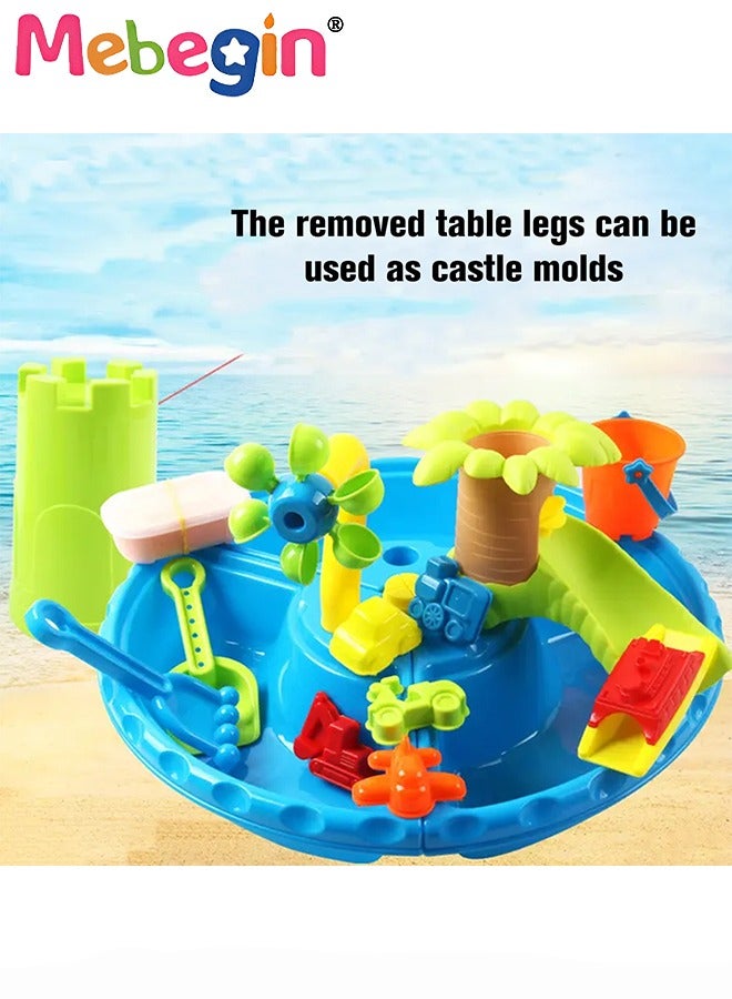 Sand Water Table Toys for Toddlers, Parent Child Interactive Sand and Water Toys for Kids, Activity Sensory Play Table Summer Outdoor Toys for Toddler Boys Girls