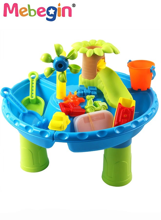 Sand Water Table Toys for Toddlers, Parent Child Interactive Sand and Water Toys for Kids, Activity Sensory Play Table Summer Outdoor Toys for Toddler Boys Girls