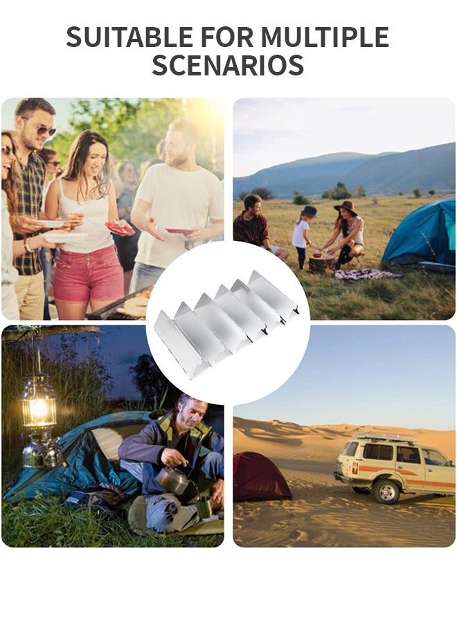 Camping Stove Windscreen,10 Panels Wind Shield Aluminium Alloy Windshield Camp Stove Wind Screen for Stove in Camping, Hiking,Portable Outdoor Stove Wind Deflector