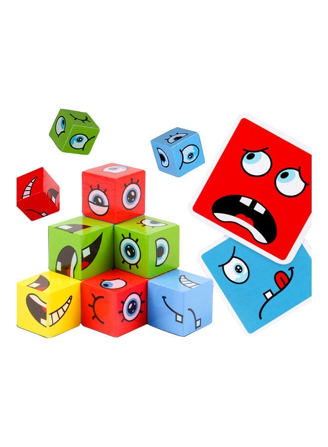 Wooden Face-Changing Cube And Block Building Game