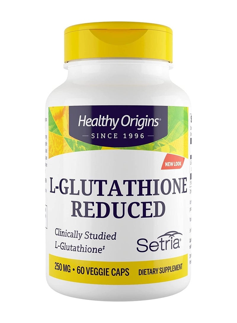 L-Glutathione Reduced, 250 mg Dietary Supplement - 60 Veggie Capsules
