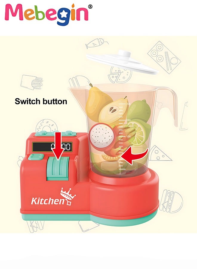 3 in 1 Kitchen Pretend Playset with Toaster, Blender and Juicer, Kitchen Appliances for Kids, Creative Play House Toys, Ideal Gift for Kids