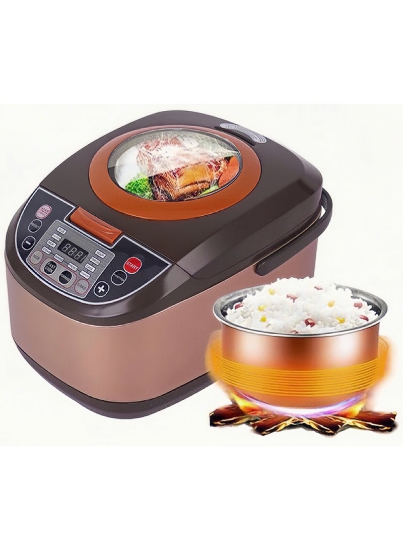 5L Premium Large Capacity Multi-Functional Digital Electric Rice Cooker With 24 Hour Delay Timer and Auto Keep Warm Function