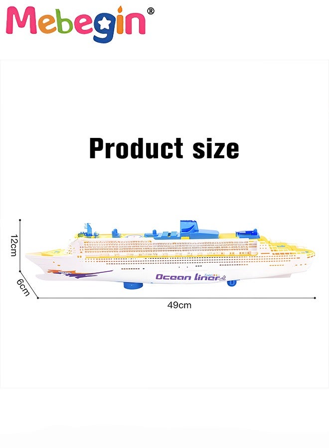 49*6*12cm Cruise Ship Model Toy, Luxury Cruise Toy with Cool Lighting and Simulated Sound, Creative Boat Toy, Colorful Electric Toy, Ideal Gift for Kids Aged 3+