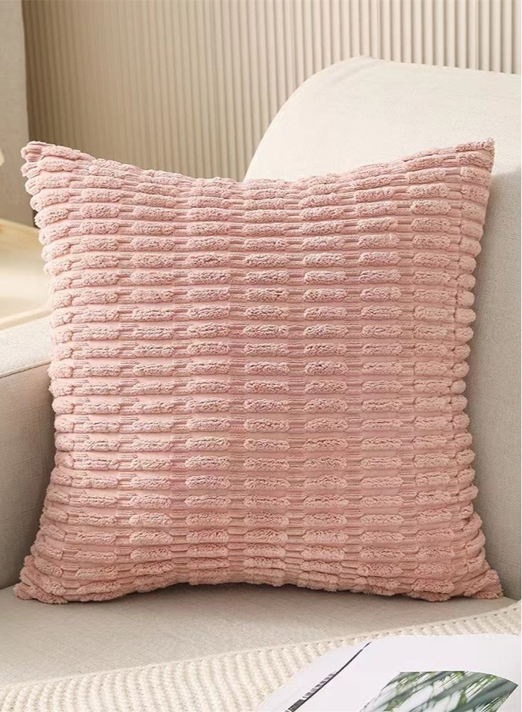 4-Piece Decorative Cushion Cover Pillow Cases Corduroy Multicolor 45x45 Centimeter