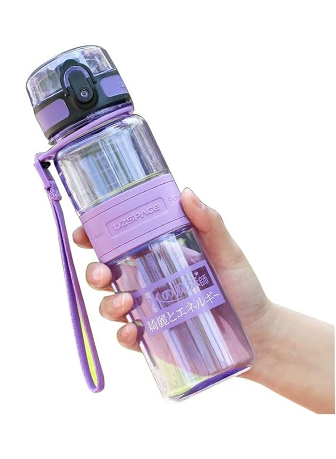 Uzspace 5025 Tritan Plastic Water Bottle, 500 ml Capacity, Purple