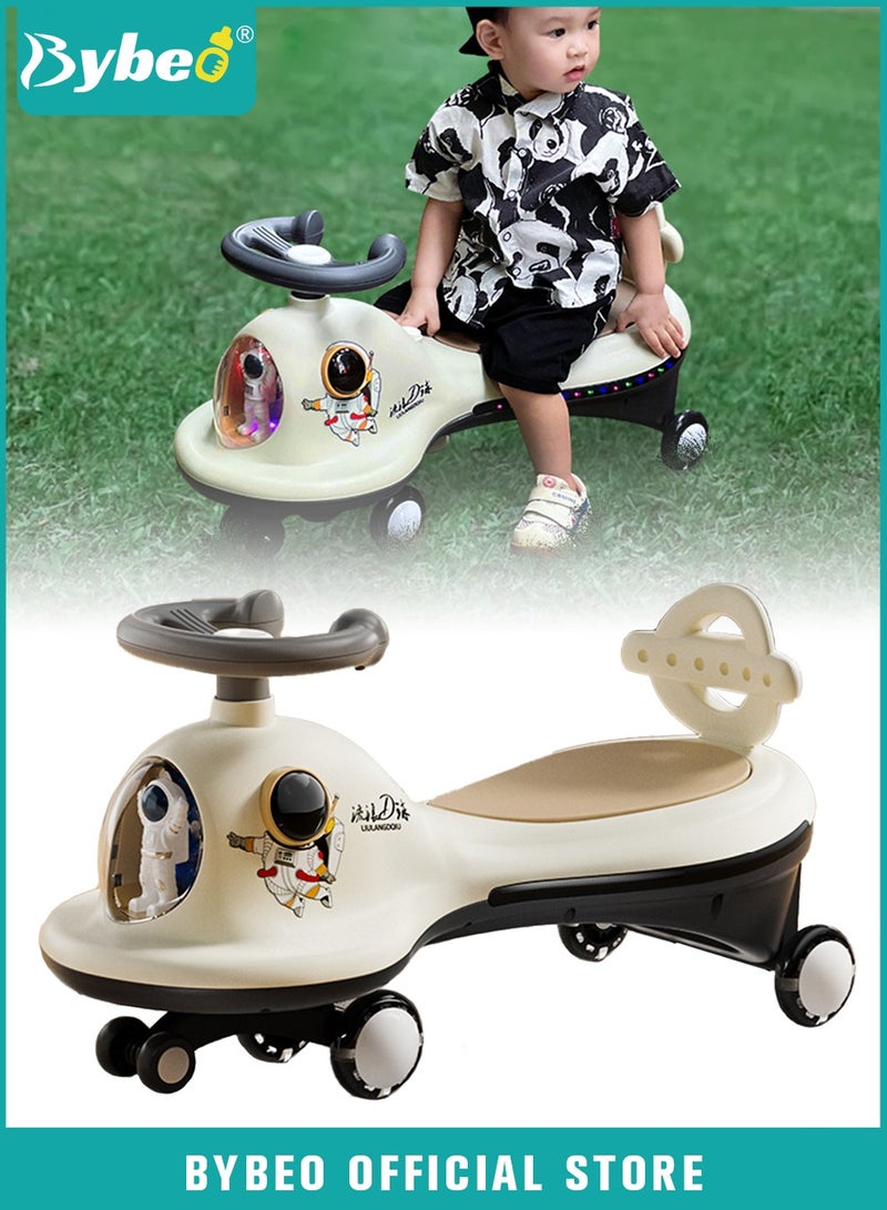 Ride on Car for Kids, Extended Baby Swing Car, Magic Baby Cars for 1-6 Years Boys Girls, Ride-On Toys for Kids Toddlers, Twister with Silent Wheels, Light, Music and Backrest, for Riding with Parents