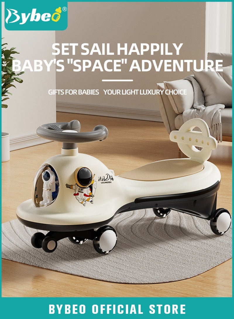Ride on Car for Kids, Extended Baby Swing Car, Magic Baby Cars for 1-6 Years Boys Girls, Ride-On Toys for Kids Toddlers, Twister with Silent Wheels, Light, Music and Backrest, for Riding with Parents