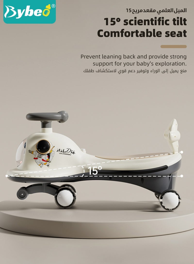 Ride on Car for Kids, Extended Baby Swing Car, Magic Baby Cars for 1-6 Years Boys Girls, Ride-On Toys for Kids Toddlers, Twister with Silent Wheels, Light, Music and Backrest, for Riding with Parents