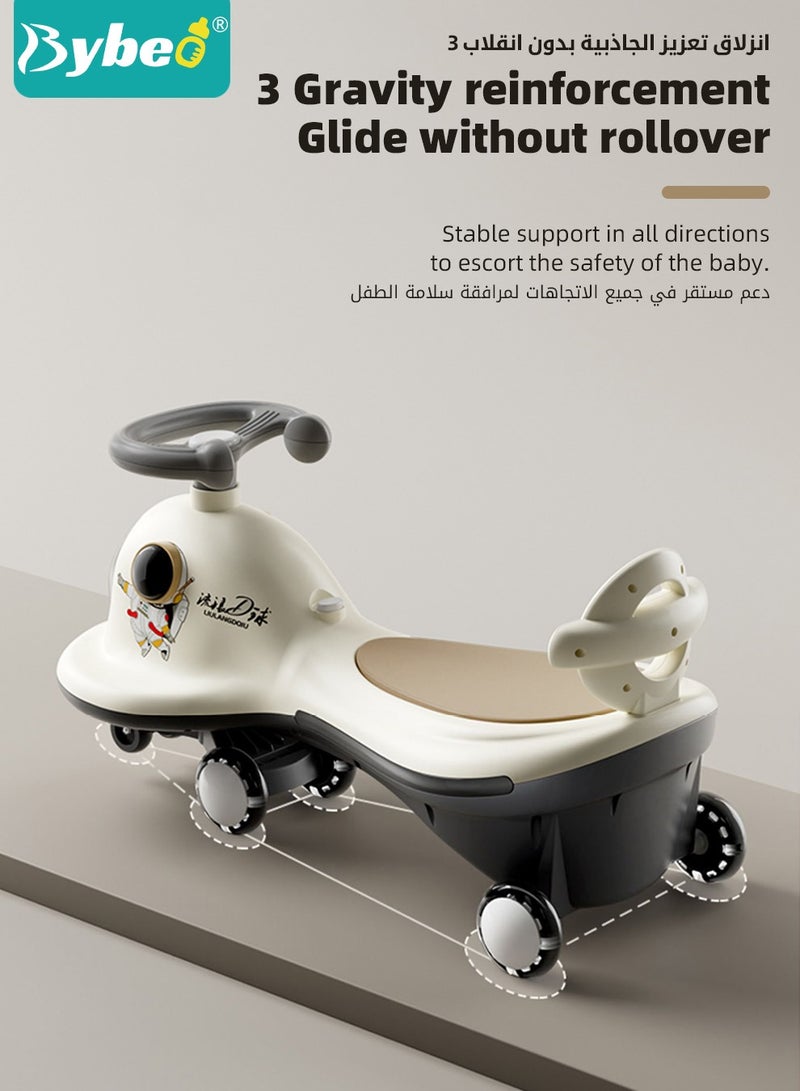 Ride on Car for Kids, Extended Baby Swing Car, Magic Baby Cars for 1-6 Years Boys Girls, Ride-On Toys for Kids Toddlers, Twister with Silent Wheels, Light, Music and Backrest, for Riding with Parents