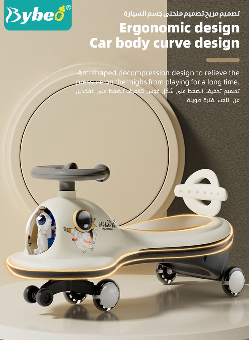 Ride on Car for Kids, Extended Baby Swing Car, Magic Baby Cars for 1-6 Years Boys Girls, Ride-On Toys for Kids Toddlers, Twister with Silent Wheels, Light, Music and Backrest, for Riding with Parents