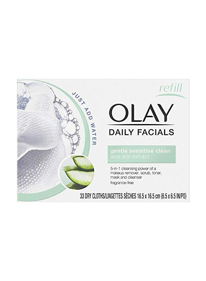 Pack Of 3 Gentle 5-In-1 Daily Facial Wipes White 16.5 x 16.5cm