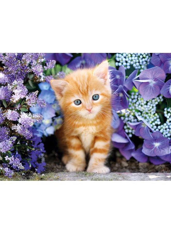 500-Piece Ginger Cat In Flowers Jigsaw Puzzle Set 30415.8 19.29x14.17inch