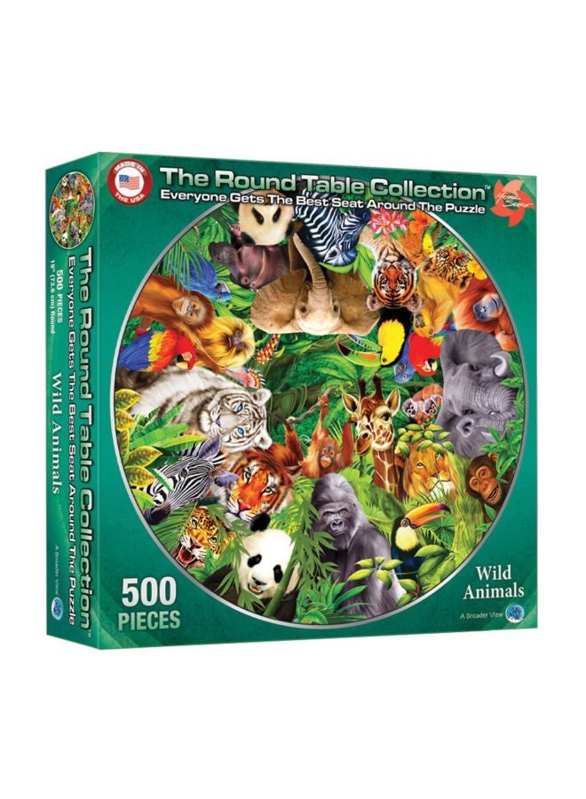 500-Piece Wild Animals Round Table Puzzle 373