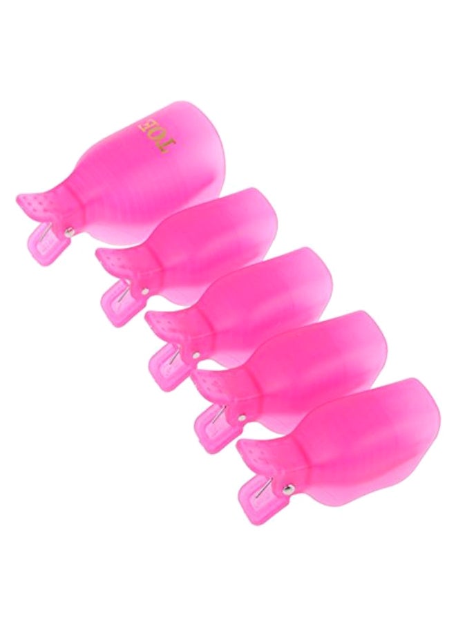 10-Piece Nail Polish Remover Clip Cap Set Rose Red