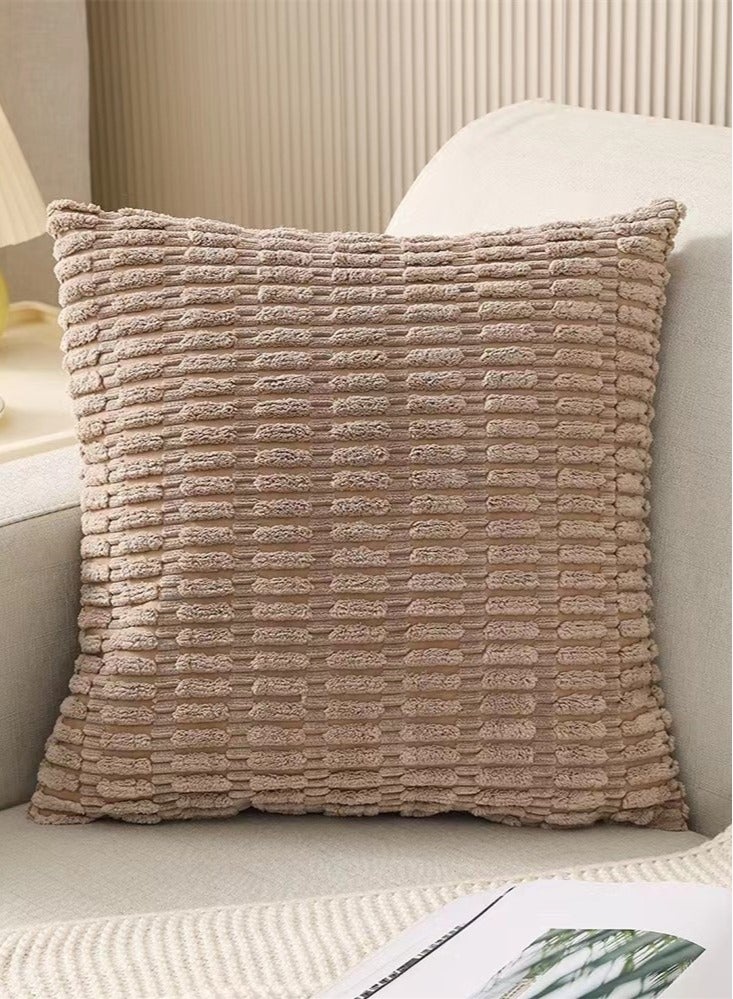 4-Piece Decorative Cushion Cover Pillow Cases Corduroy Multicolor 45x45 Centimeter