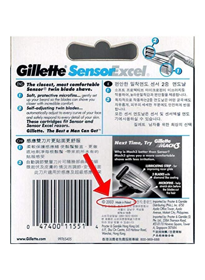 50-Piece Sensor Excel Razor Blade Refill Set