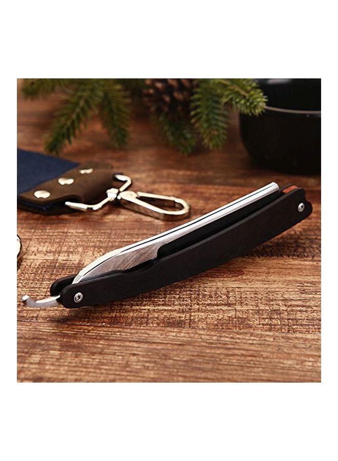 Straight Edge Shaving Razor Silver/Black