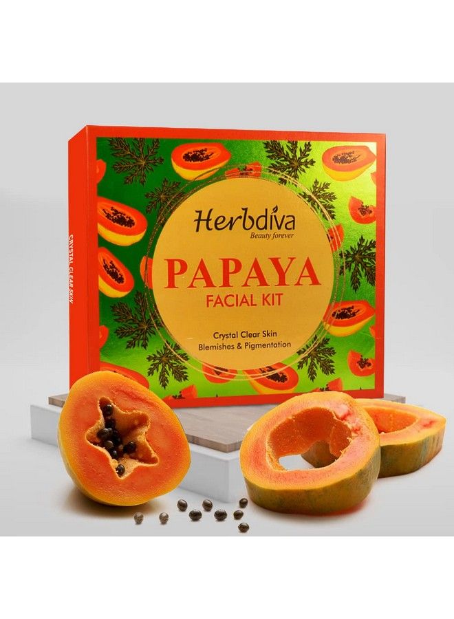 Papaya Facial Kit 130 Gm ; Crystal Clear Skin ; Beauty Forever With Aloe Vera Extract & Papaya Extract ; Blemishes & Pigmentation Beauty Forever