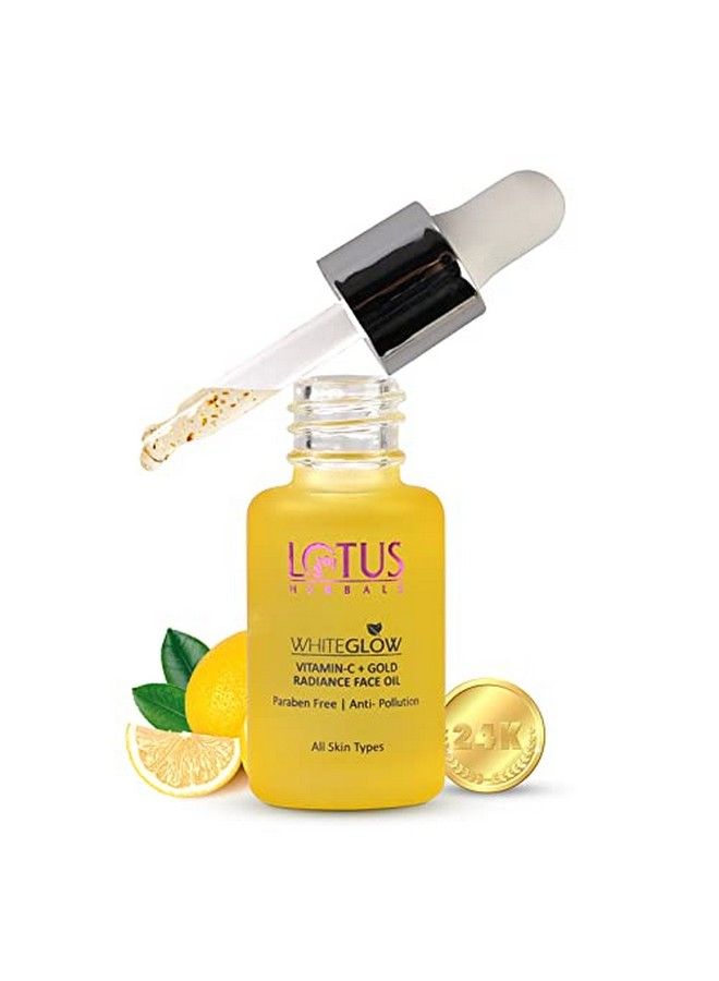 Whiteglow Vitamin C And Gold Radiance Face Oil ; For Dull & Dry Skin ; Intense Hydration ; 15Ml