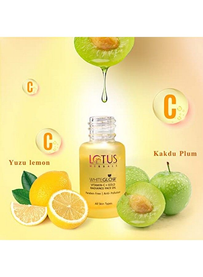 Whiteglow Vitamin C And Gold Radiance Face Oil ; For Dull & Dry Skin ; Intense Hydration ; 15Ml