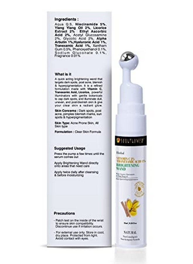 Vitamin C Face Serum For Glowing Skin Acne Prone Skin Pigmentation Dark Spots | Hyaluronic Acid & Licorice | For Men & Women | All Skin Types 15Ml With Easy Applicator