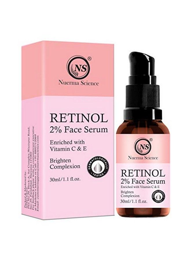 2% Retinol Face Serum Enriched With Vitamin C E For Glowing Skin Anti Ageing & Dark Spot Corrector 30 Ml
