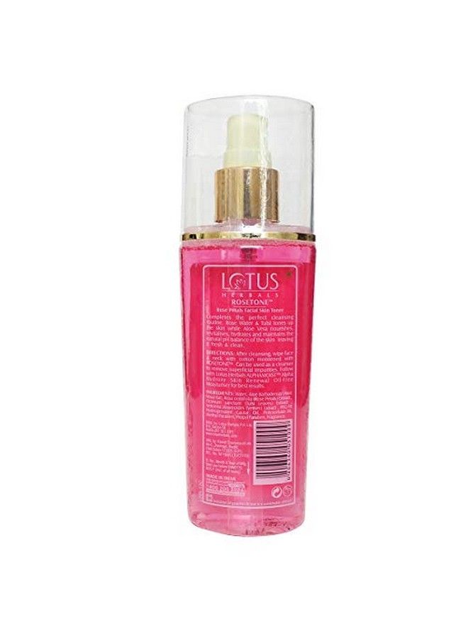 Rosetone Rose Petals Facial Skin Toner Liquid With Aloe Vera Rose Tulsi Leaves Vetiver ; Pack Of 1 100 Ml