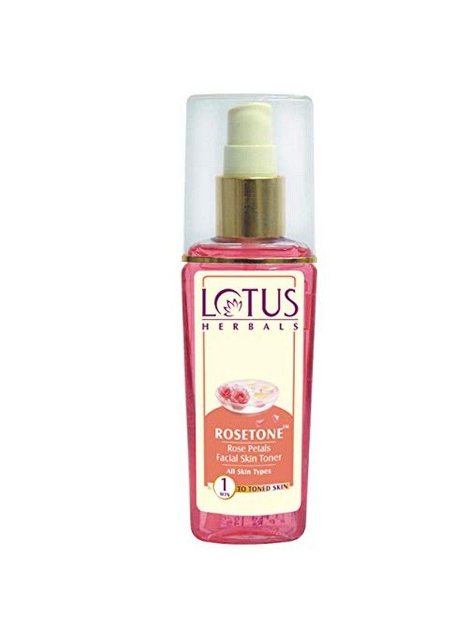 Rosetone Rose Petals Facial Skin Toner Liquid With Aloe Vera Rose Tulsi Leaves Vetiver ; Pack Of 1 100 Ml
