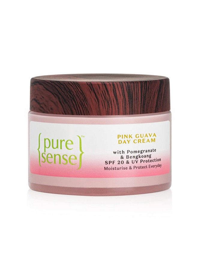 Pink Guava Day Cream With Pomegranate & Bengkoang Face Moisturizer With Spf 20 & Uv Protection For Sun Protection & Deep Moisturization; 60 Ml