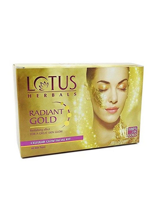 Radiant Gold Cellular Glow 1 Facial Kit ; With 24K Gold Leaves ; For Skin Glow ; All Skin Types ; 37G