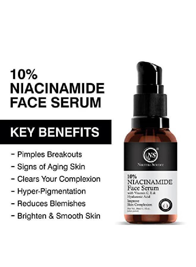 10% Niacinamide Face Serum with Vitamin C E & Hyaluronic Acid For Illuminating Skin Tone and Improve Skin Complexion 30 ML