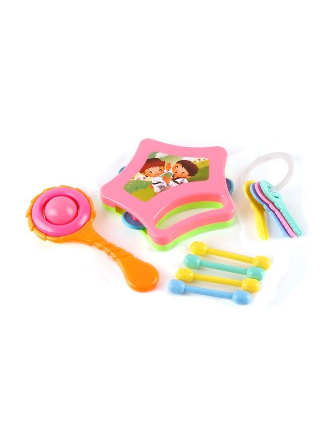 Little Doll Rattle Set Of 4 Pcs For Infants. Sweet Musical Sounds From Rattles Makes Baby Happy.