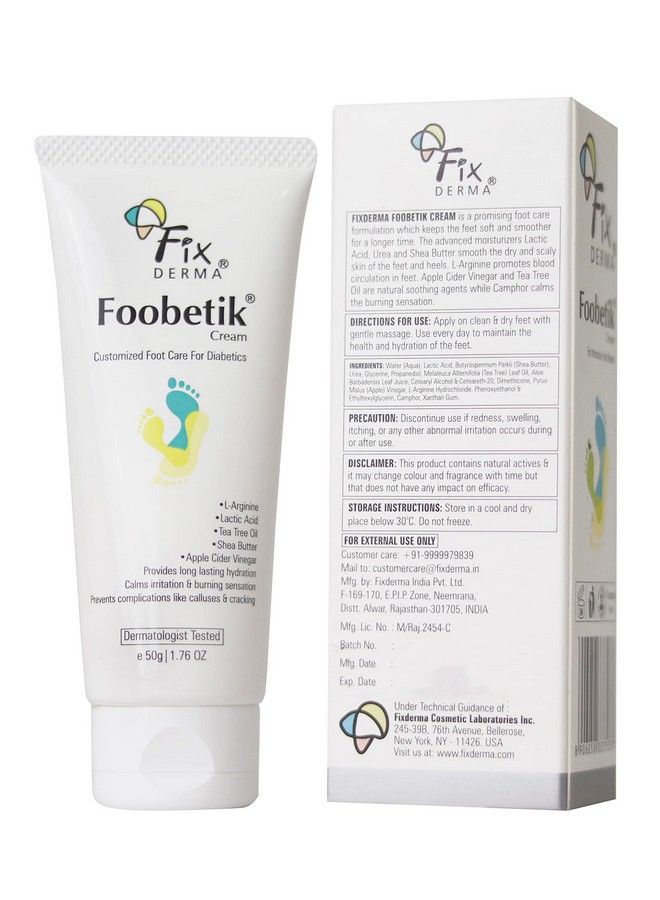 Foobetik Cream Foot Cream Foot Care For Diabetic For Dry & Cracked Feet Moisturizes & Soothes Feet Heel Repair For Calloused Or Chapped Skin Paraben Free 50G