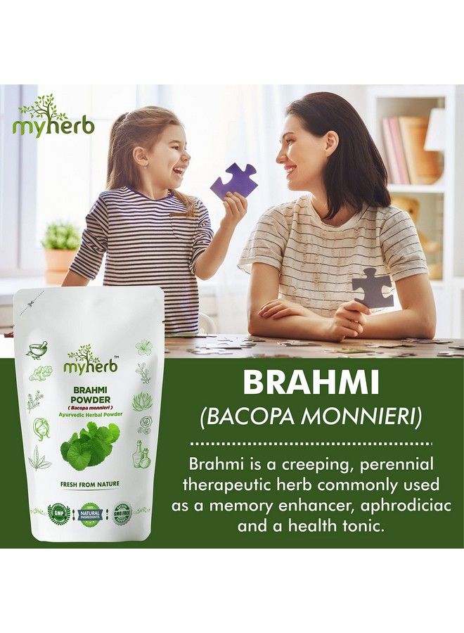 Pure Natural 100% Organic Brahmi (Bacopa Monnieri) Powder ;; 227 Gm/0.5 Lbs ;; Ayurvedic Herbal Powder ;; Eco Friendly ;; For Men & Women