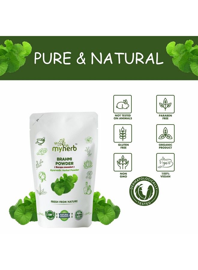 Pure Natural 100% Organic Brahmi (Bacopa Monnieri) Powder ;; 227 Gm/0.5 Lbs ;; Ayurvedic Herbal Powder ;; Eco Friendly ;; For Men & Women