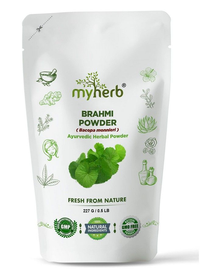 Pure Natural 100% Organic Brahmi (Bacopa Monnieri) Powder ;; 227 Gm/0.5 Lbs ;; Ayurvedic Herbal Powder ;; Eco Friendly ;; For Men & Women