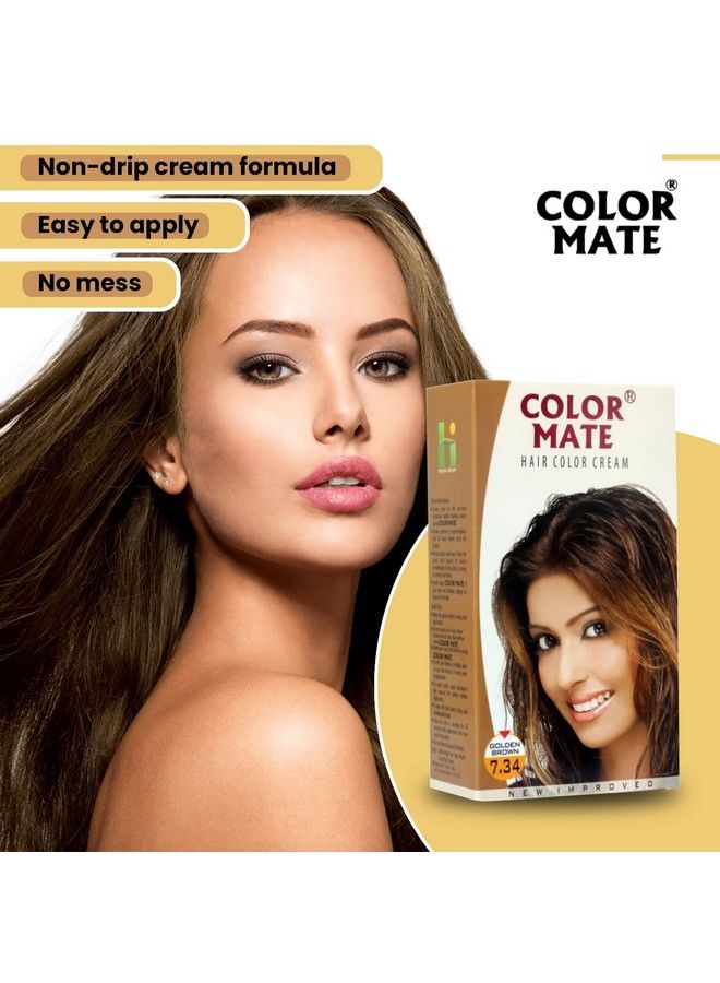Hair Color Cream Golden Brown 130Ml (Pack Of 2)