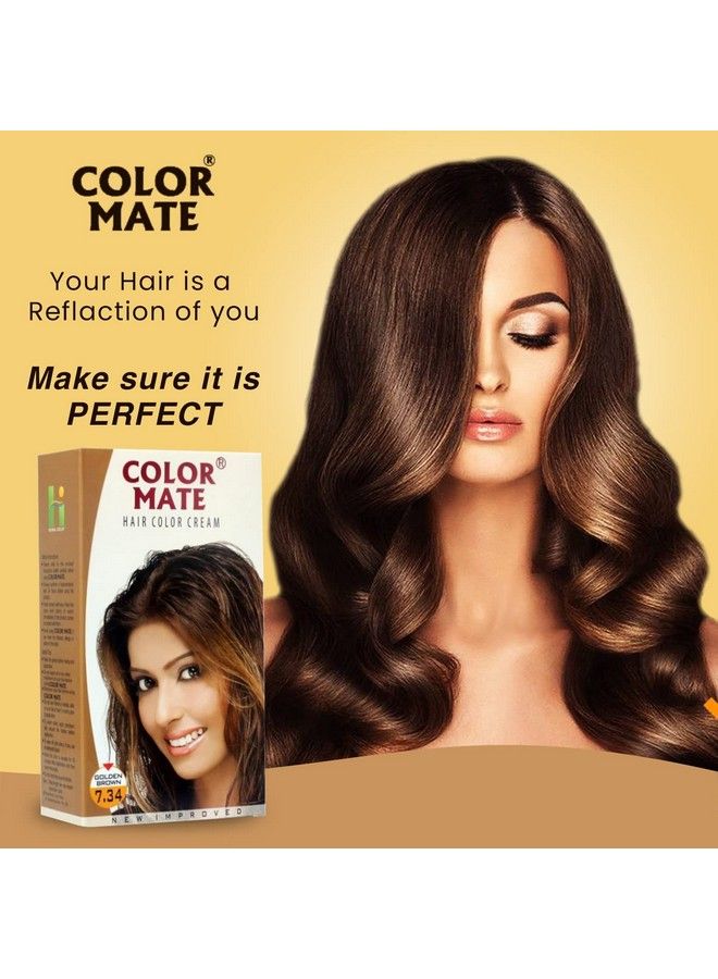 Hair Color Cream Golden Brown 130Ml (Pack Of 2)
