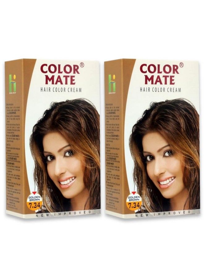 Hair Color Cream Golden Brown 130Ml (Pack Of 2)