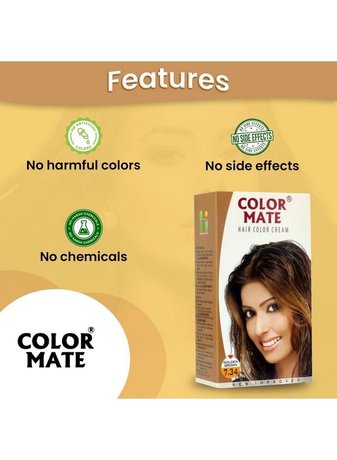 Hair Color Cream Golden Brown 130Ml (Pack Of 2)