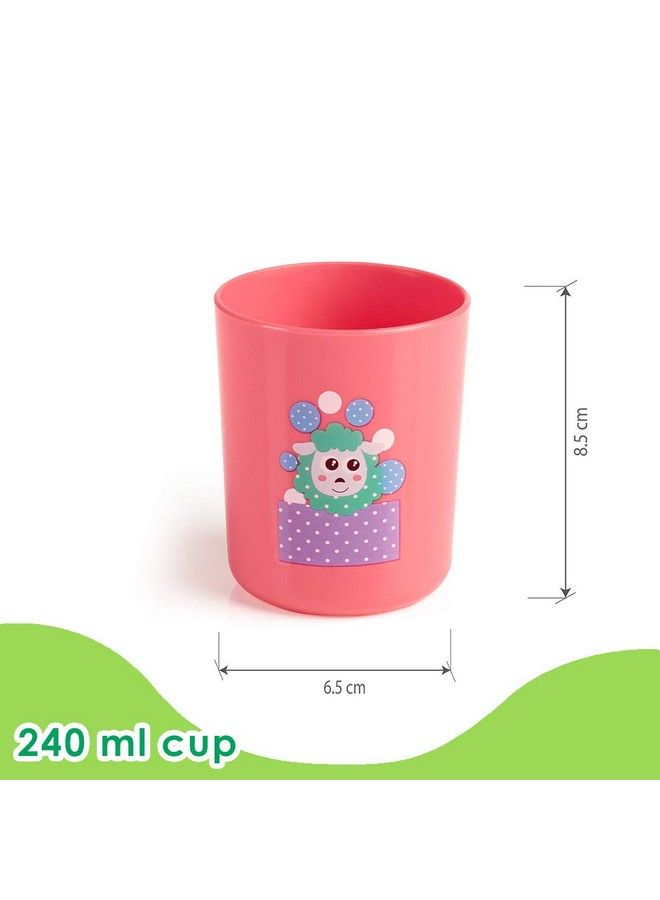 Boo Boo Cup For Kids 100% Bpa Free Training Cup Set For Baby;Toddlers Unbreakable 3Pcs Baby Tumbler Glass Set 240 Ml 8 Oz.(Pink & Violet 18M+)