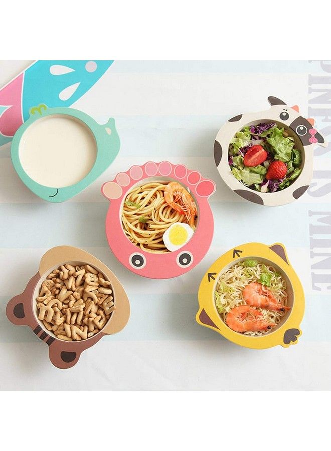 Baby Feeding Bowlbear Design Eco Friendly Bamboo Fiber Bowl For Kids Baby Utensils Feeding Bowl Tableware For Kids And Toddlers (Multicolor; 1 Pc)