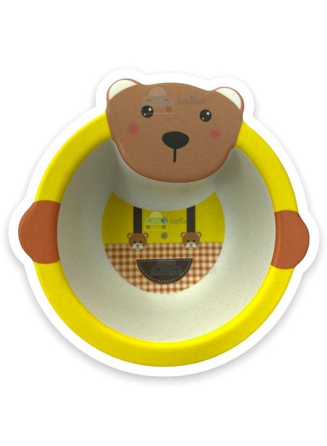 Baby Feeding Bowl Bear Design Eco Friendly Bamboo Fiber Bowl For Kids;Baby Utensils Feeding Bowl Tableware For Kids And Toddlers (Multicolor; 1 Pc)