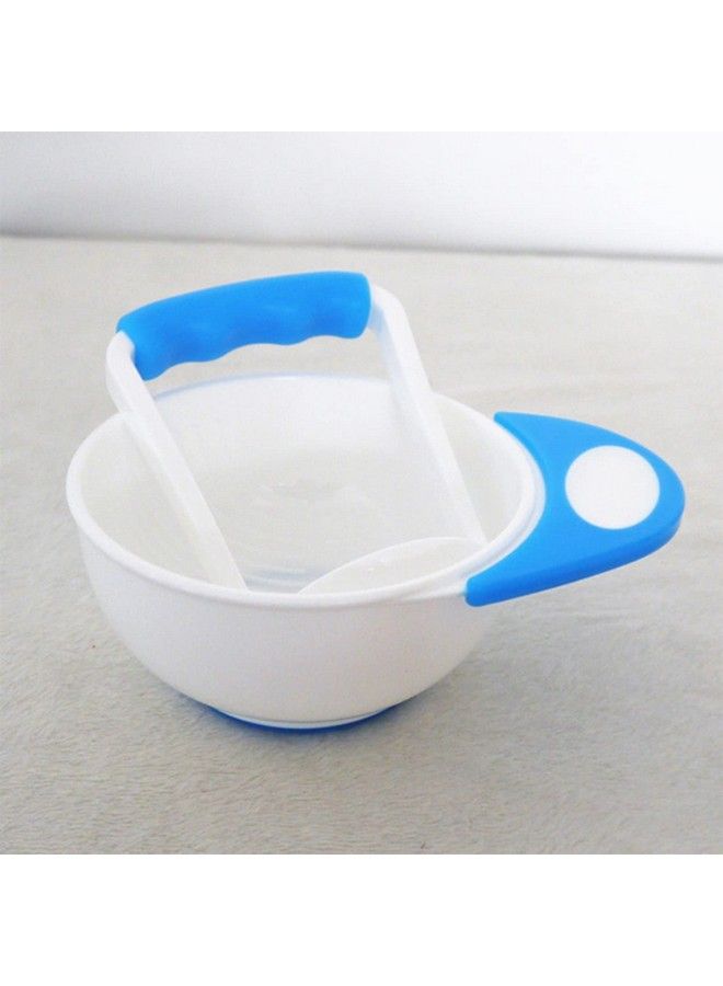 Grinding Feeding Bowl Portable Masher;Serving Bowl For Baby Food Preparationblue