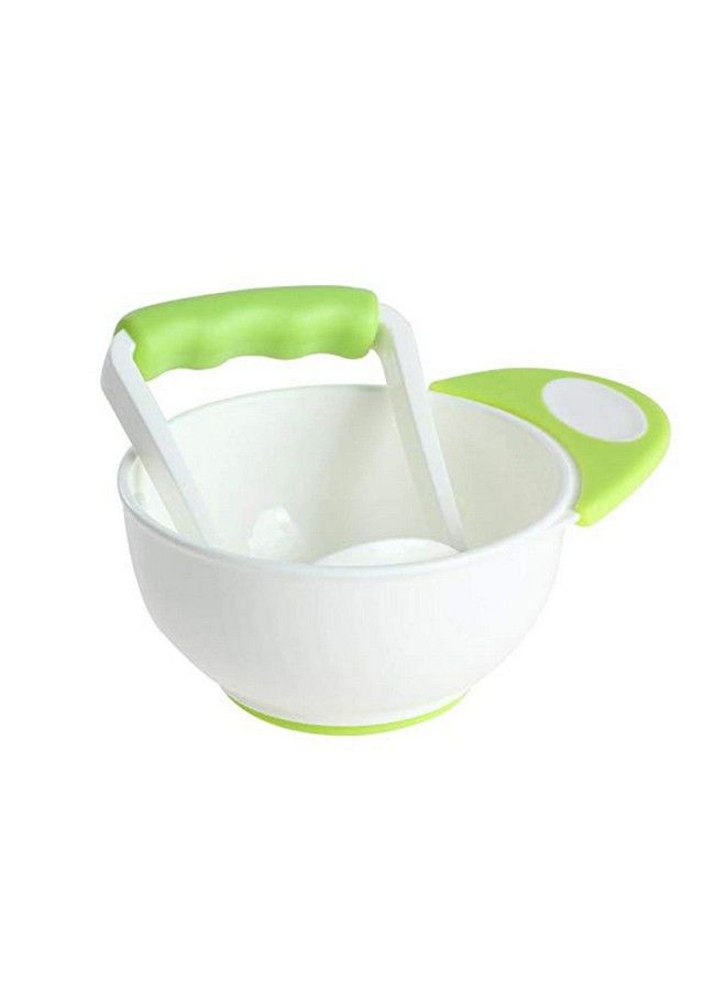 Grinding Feeding Bowl Portable Masher;Serving Bowl For Baby Food Preparationgreen